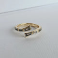 Mini Baget Taşlı Silver + Gold Yüzük