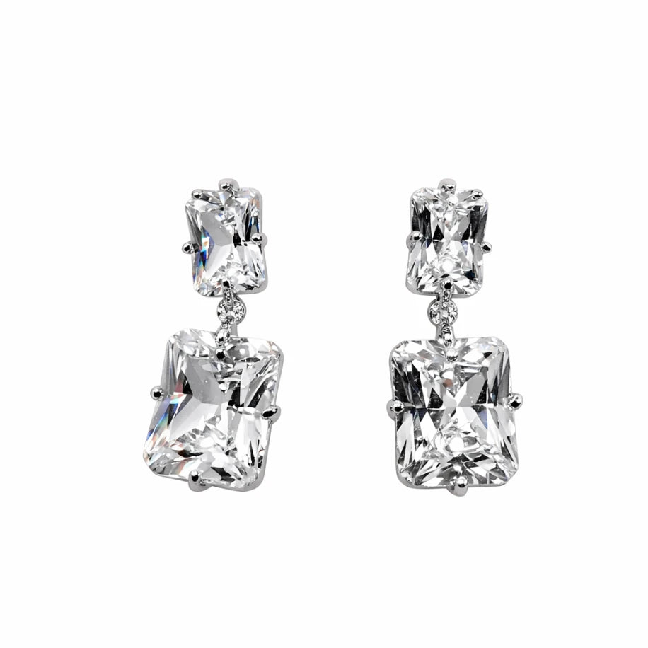 Kare Taş Silver Küpe