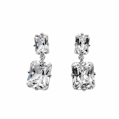 Kare Taş Silver Küpe