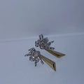 Silver + Gold Sallantılı Güneş Taşlı Küpe