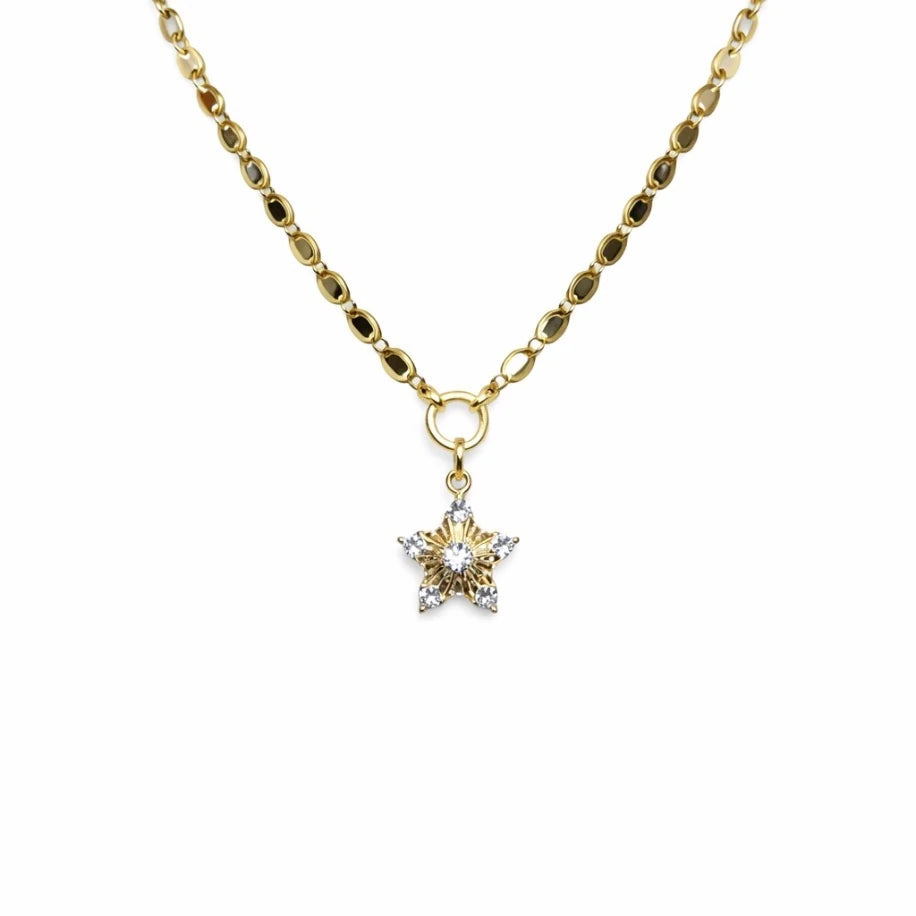 Yıldız Uçlu Arpa Gold Kolye