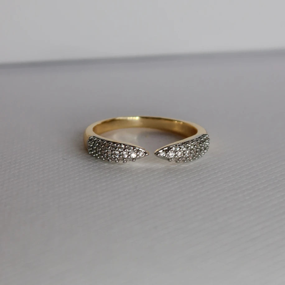 Sivri Silver + Gold Yüzük