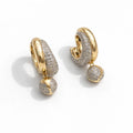 Silver + Gold Taşlı ve Toplu Halka Küpe