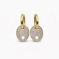 Piggy Taşlı Gold + Silver Küpe