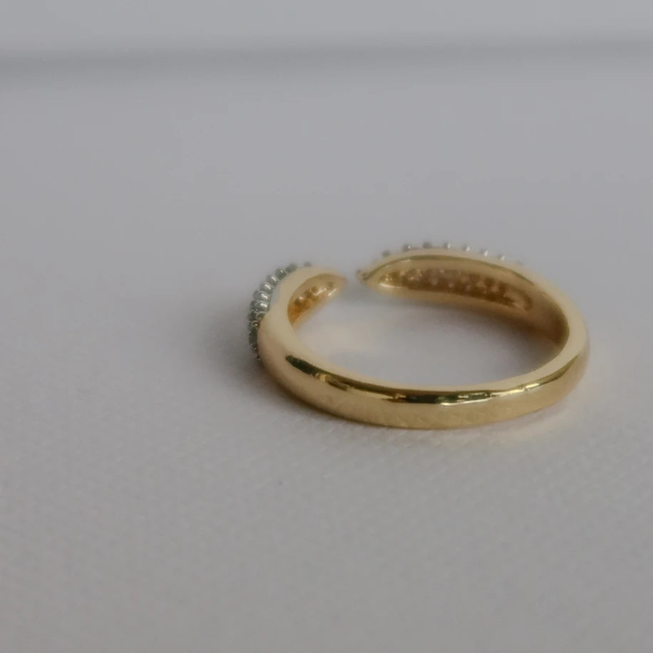Sivri Silver + Gold Yüzük